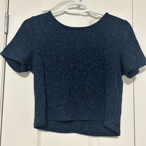 Alice & Olivia navy crop top